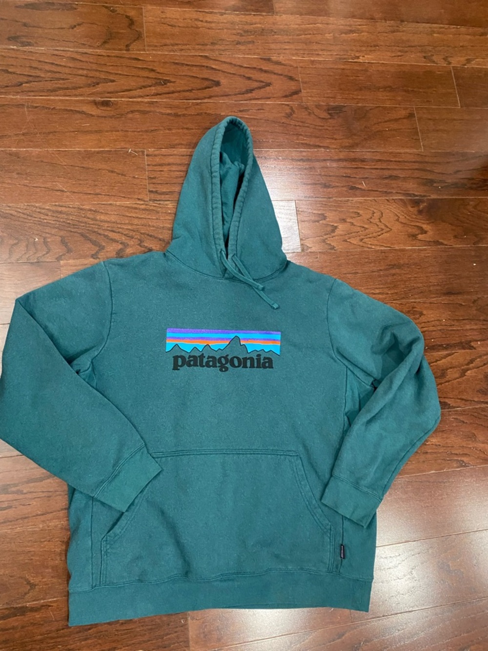 Patagonia Uprisal Hoody Pullover Emerald Green Logo Kangaroo Pocket Mens Size XL